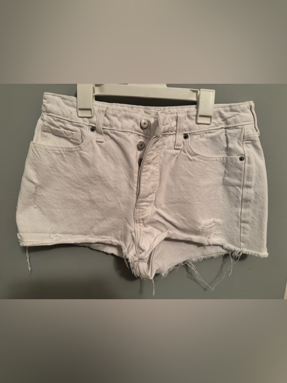 Old Navy White Distressed Denim Shorts